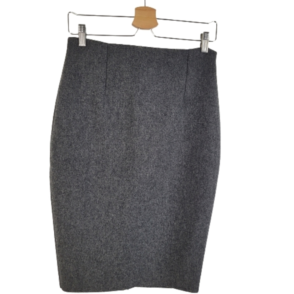 Tish Cox classic gray wool midi skirt